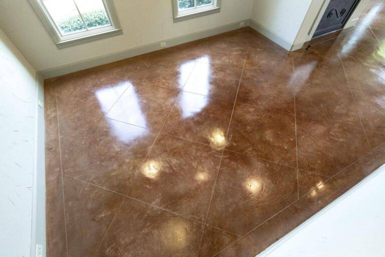 Repaired Stained Concrete Floor