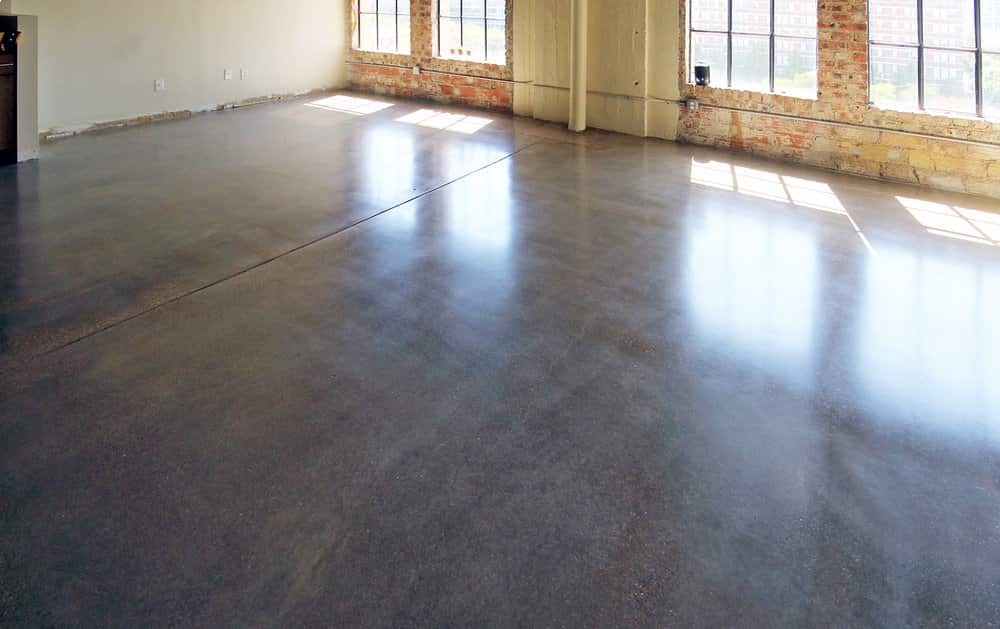 Loft apartment polished concrete floor