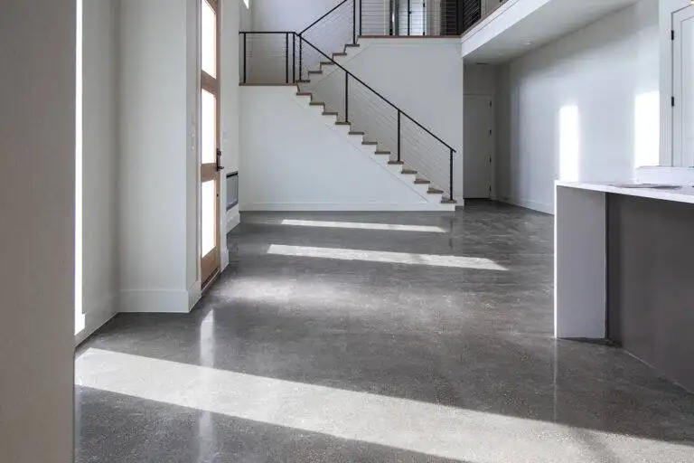 Cream polished concrete floor